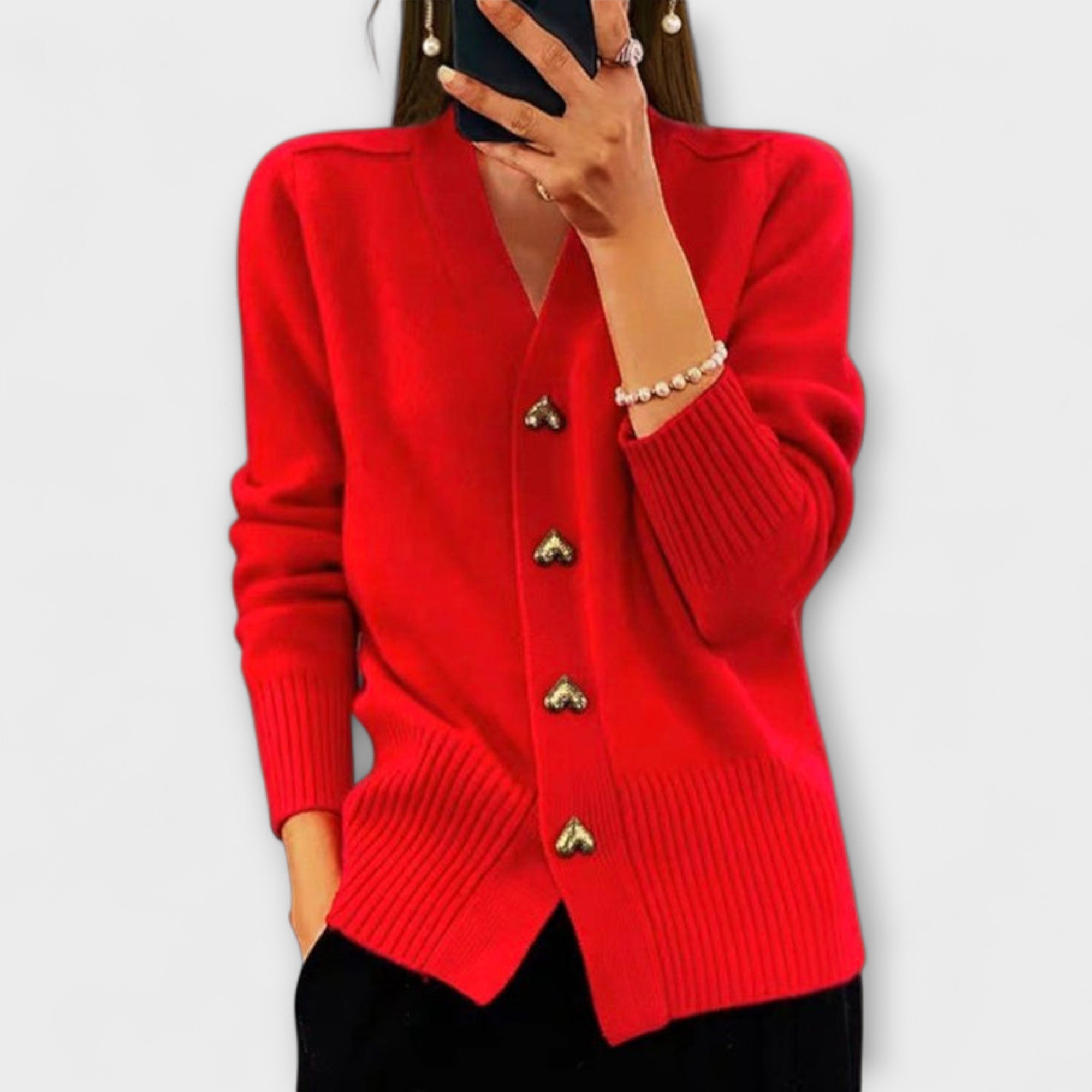 Marij – damski sweter z dekoltem V w stylu vintage