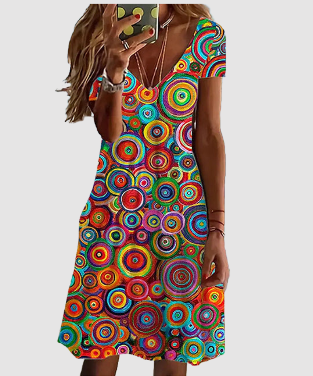 Essenz Brielle Abstract Print Colored Dress