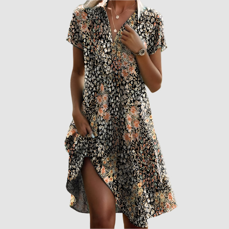 Essenz Clara Vintage Floral Print Dress