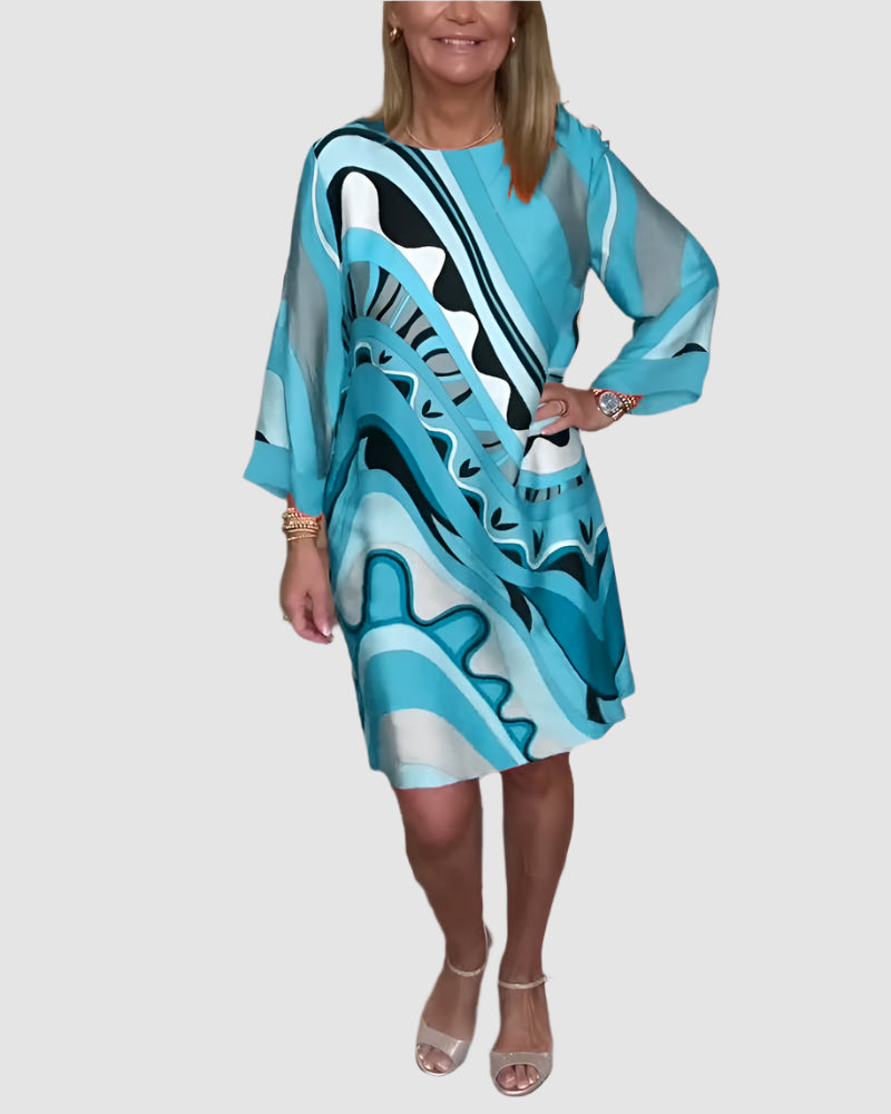 Essenz Amara Elegant Round-Neck Dress