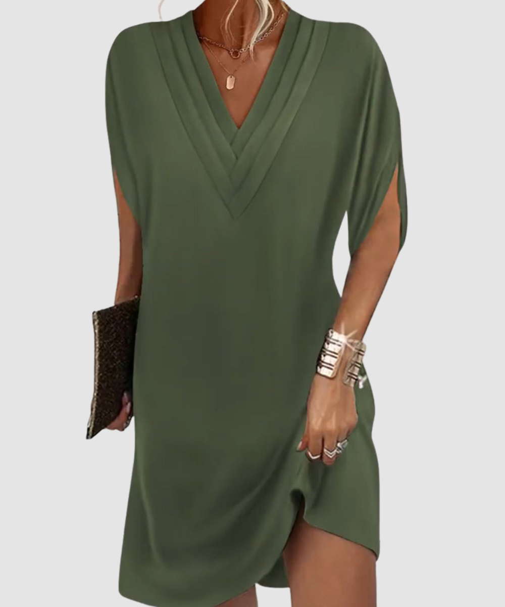 Essenz Amélie Elegant V-Neck Dress