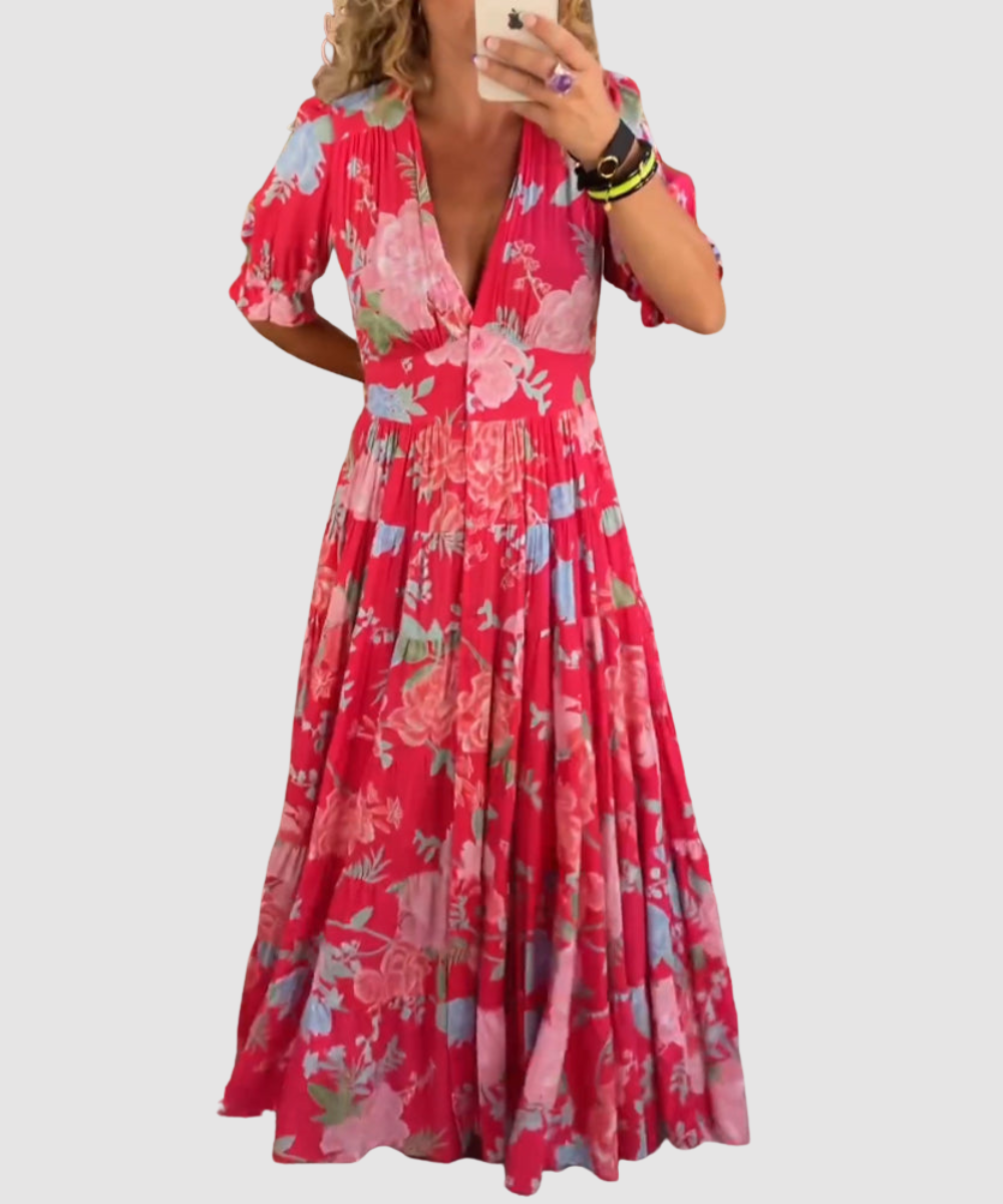 Essenz Tessa Floral Grace Pocket Maxi Dress