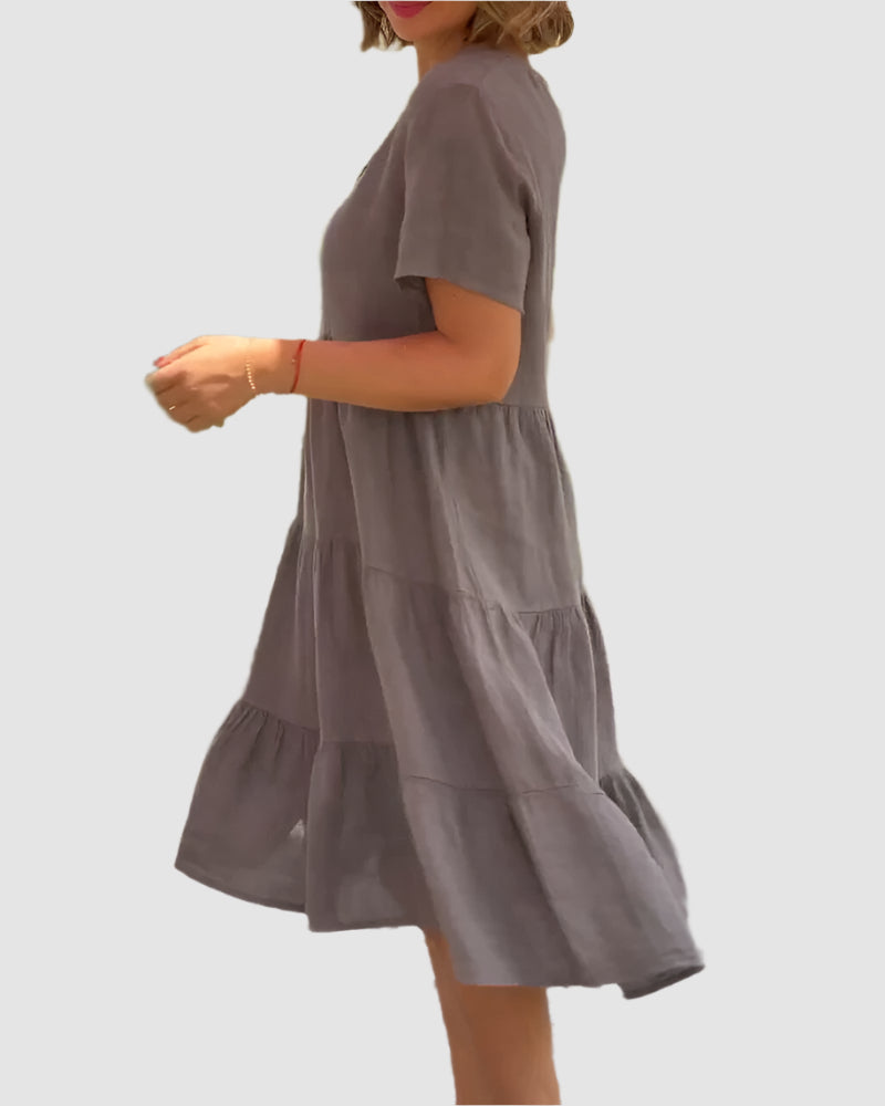 Essenz Elodie Cotton Linen Shift Dress