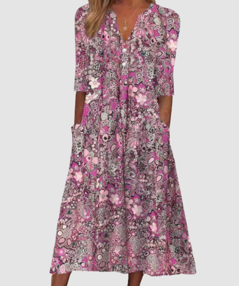 Essenz Raya Elegant Summer Midi Dress