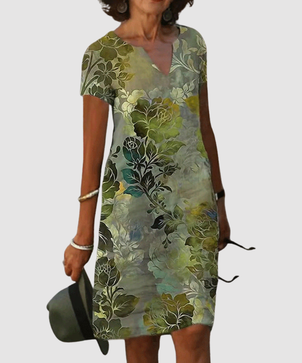 Essenz Josette Refined V-Neck Midi Dress