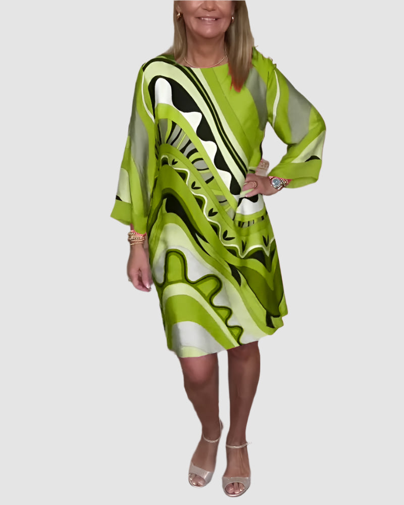 Essenz Amara Elegant Round-Neck Dress