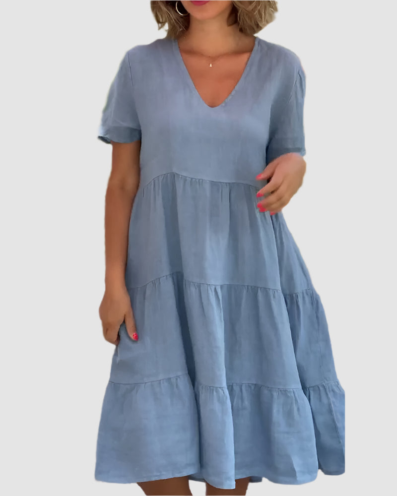 Essenz Elodie Cotton Linen Shift Dress