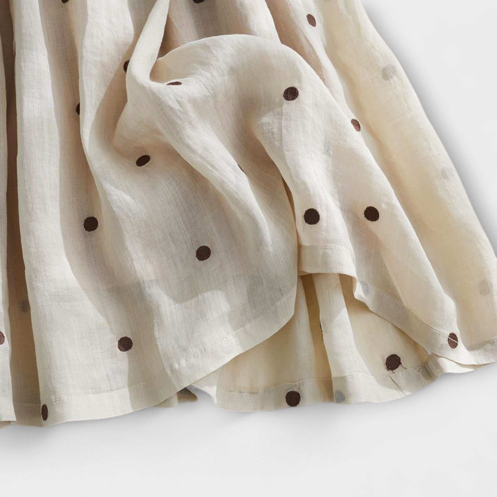 Svea – Gepunkteter Midirock Aus Baumwoll-Leinenmix