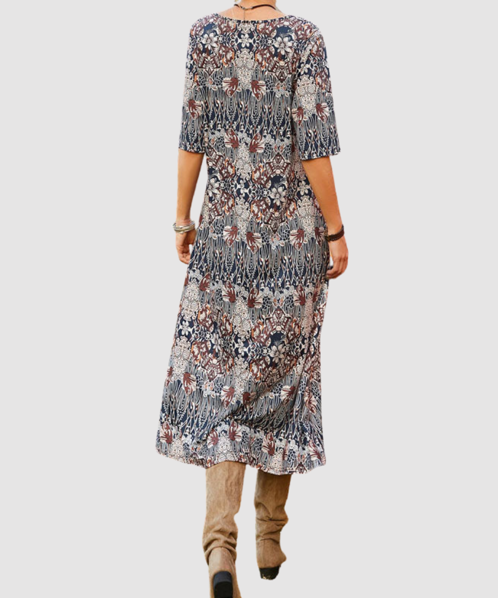 Essenz Ginny Vintage Floral Printed Dress