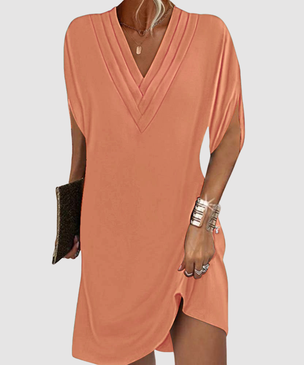 Essenz Amélie Elegant V-Neck Dress