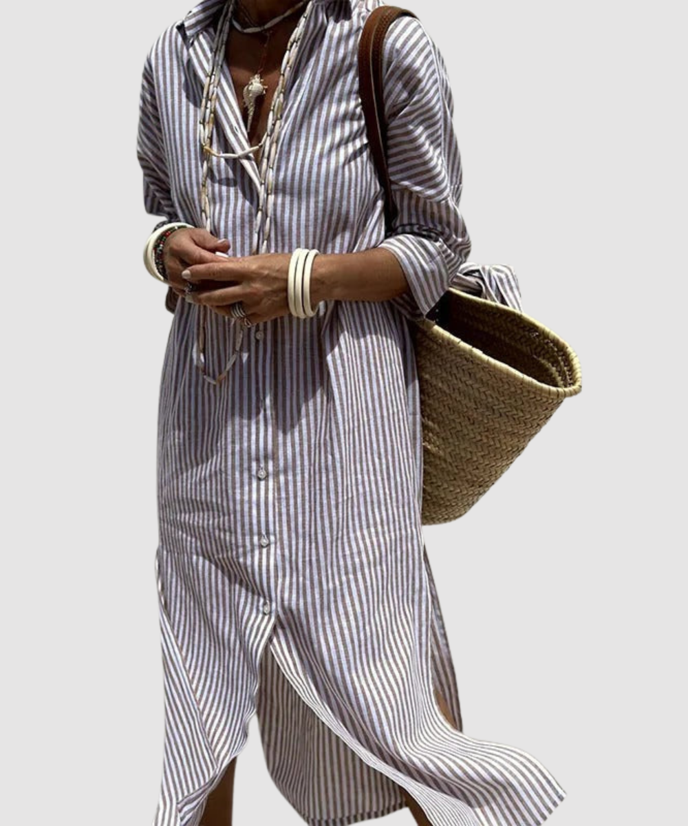 Essenz Armelle Elegant Striped Summer Dress