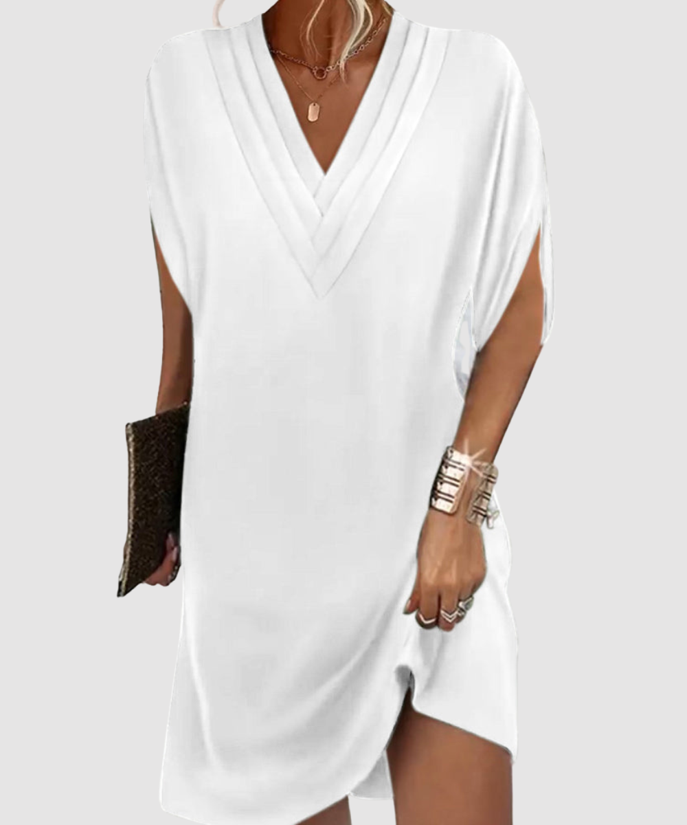 Essenz Amélie Elegant V-Neck Dress