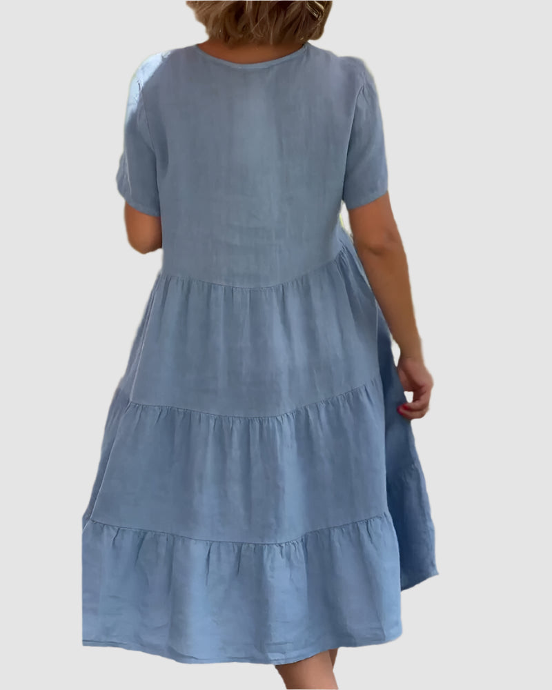 Essenz Elodie Cotton Linen Shift Dress