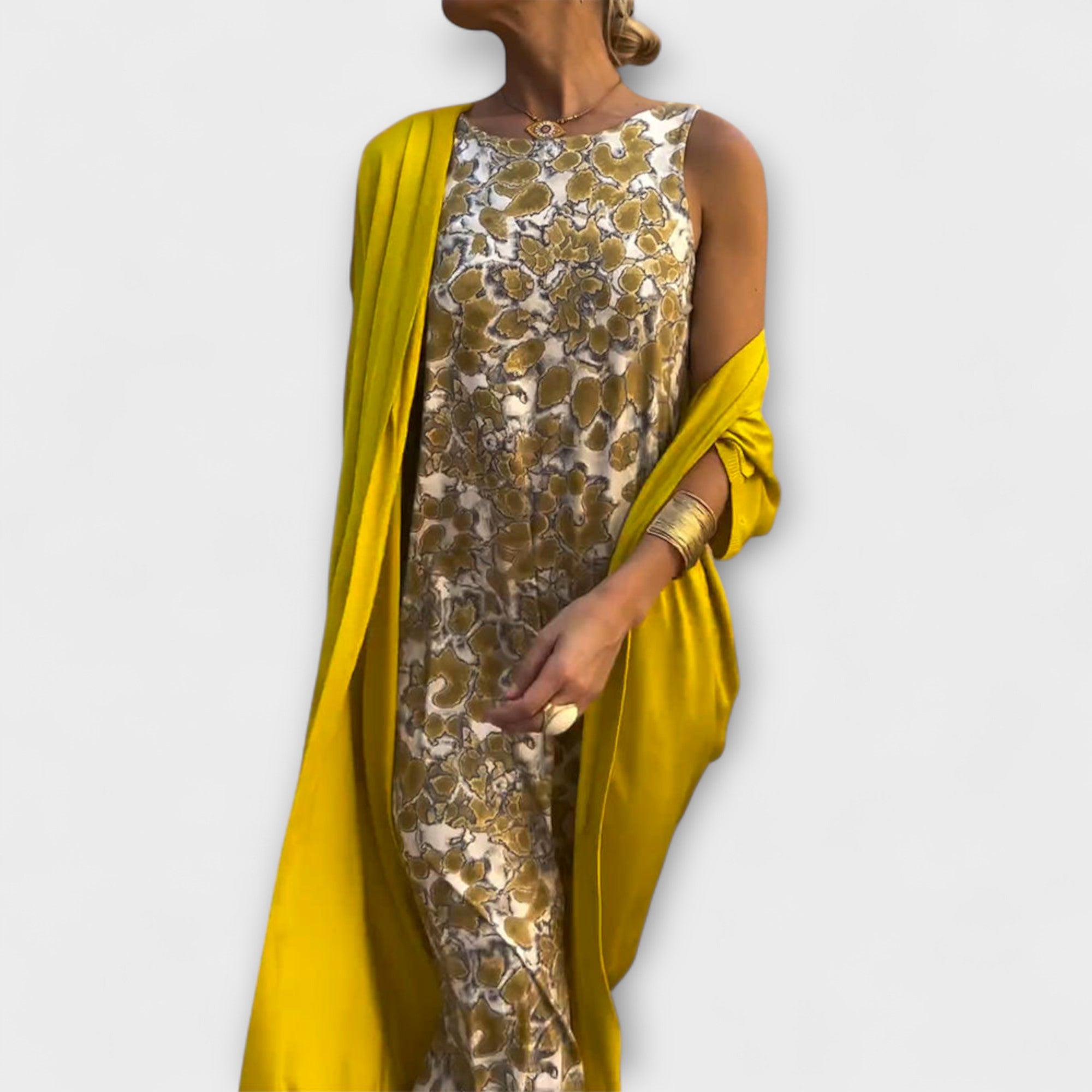 Viviana – Elegancki Damski Zestaw Dwuczęściowy: Sukienka i Narzutka