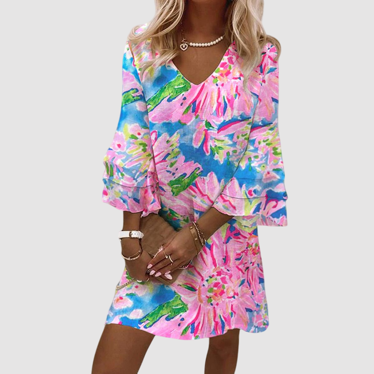 Essenz Jasmine Vibrant A-Line Mini Dress
