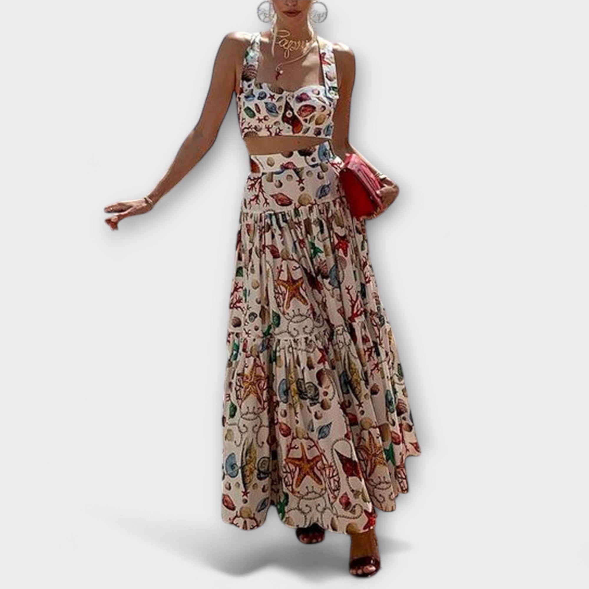 Heather – Stylowy dwuczęściowy komplet ze spódnicą