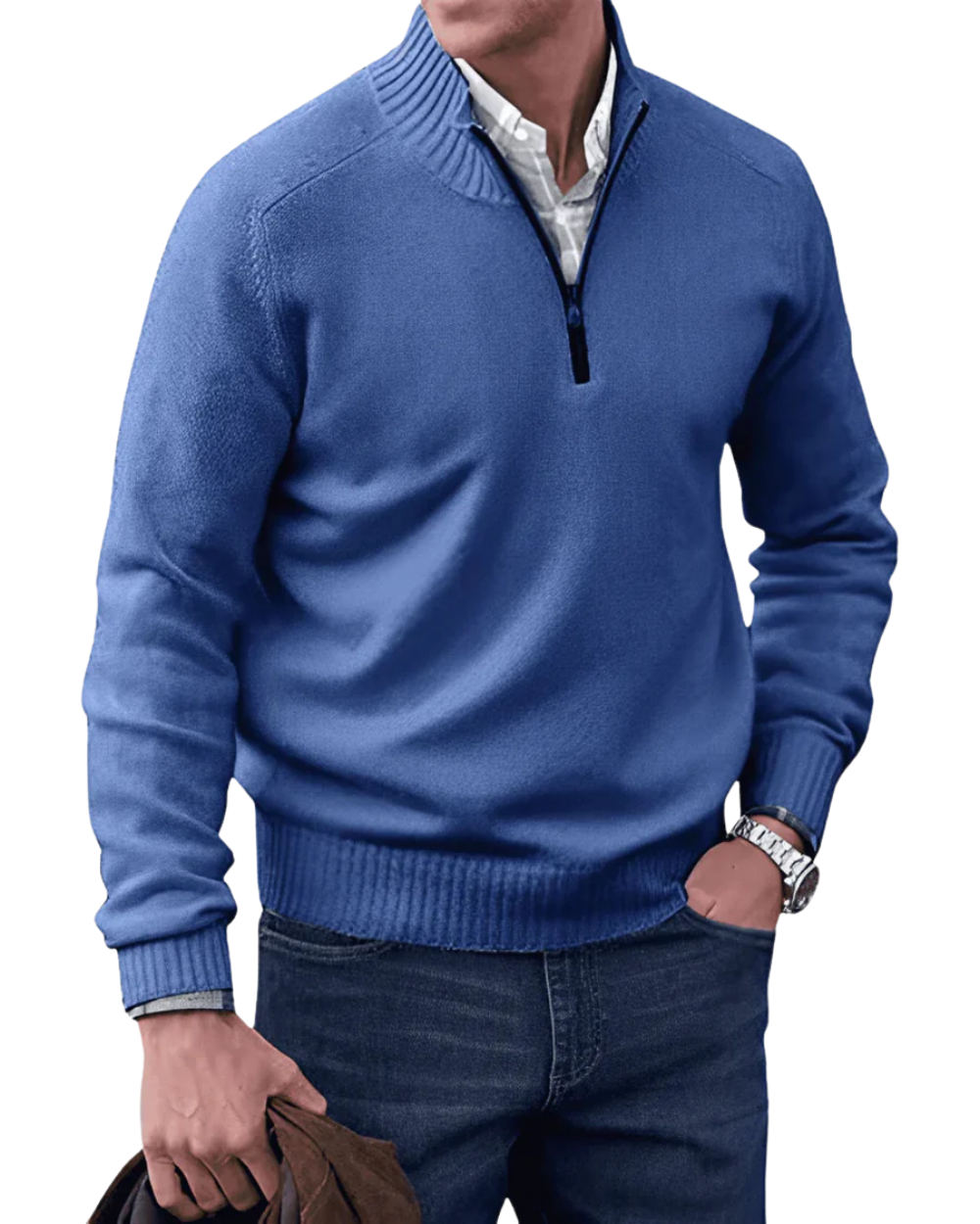 Casual – Męska bluza zapinana na zamek