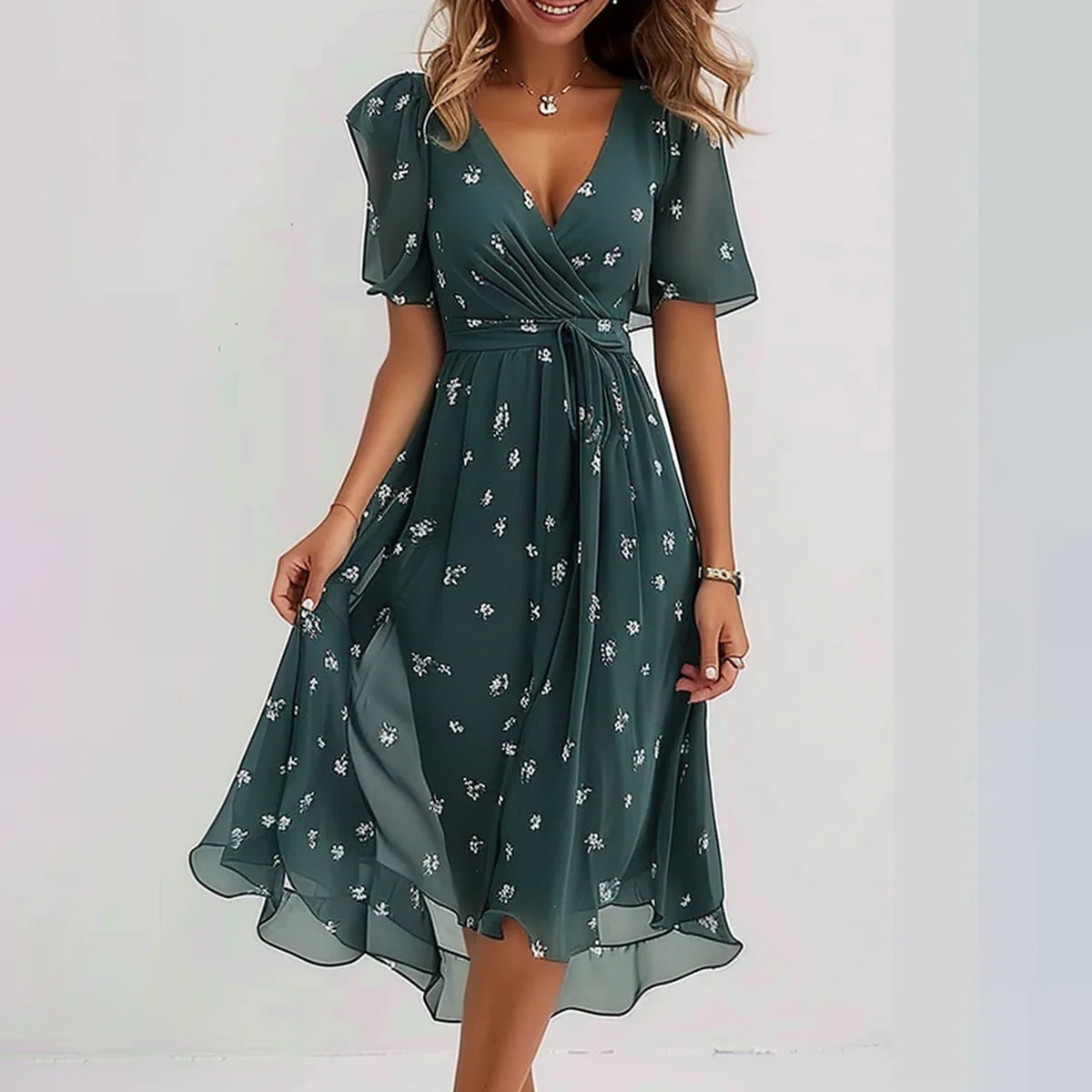 Essenz Sofia Elegant Spring Midi Dress