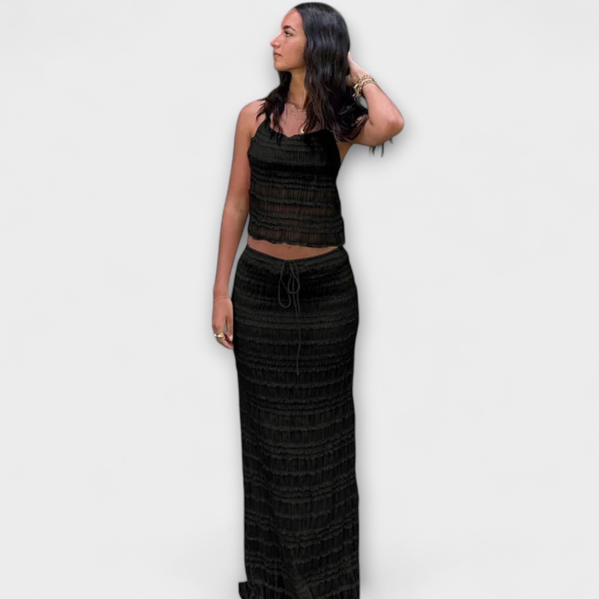 Eulalia – Letni Zestaw Boho z Kolekcji Sea & Salt: Bluzka i Spódnica Maxi