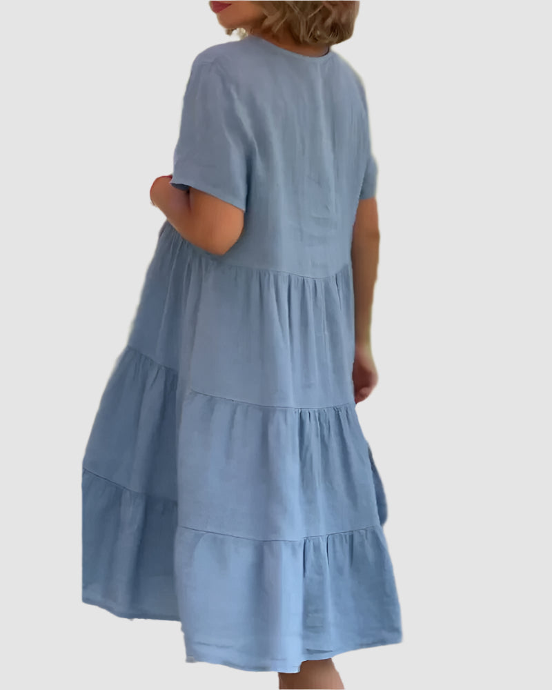 Essenz Elodie Cotton Linen Shift Dress