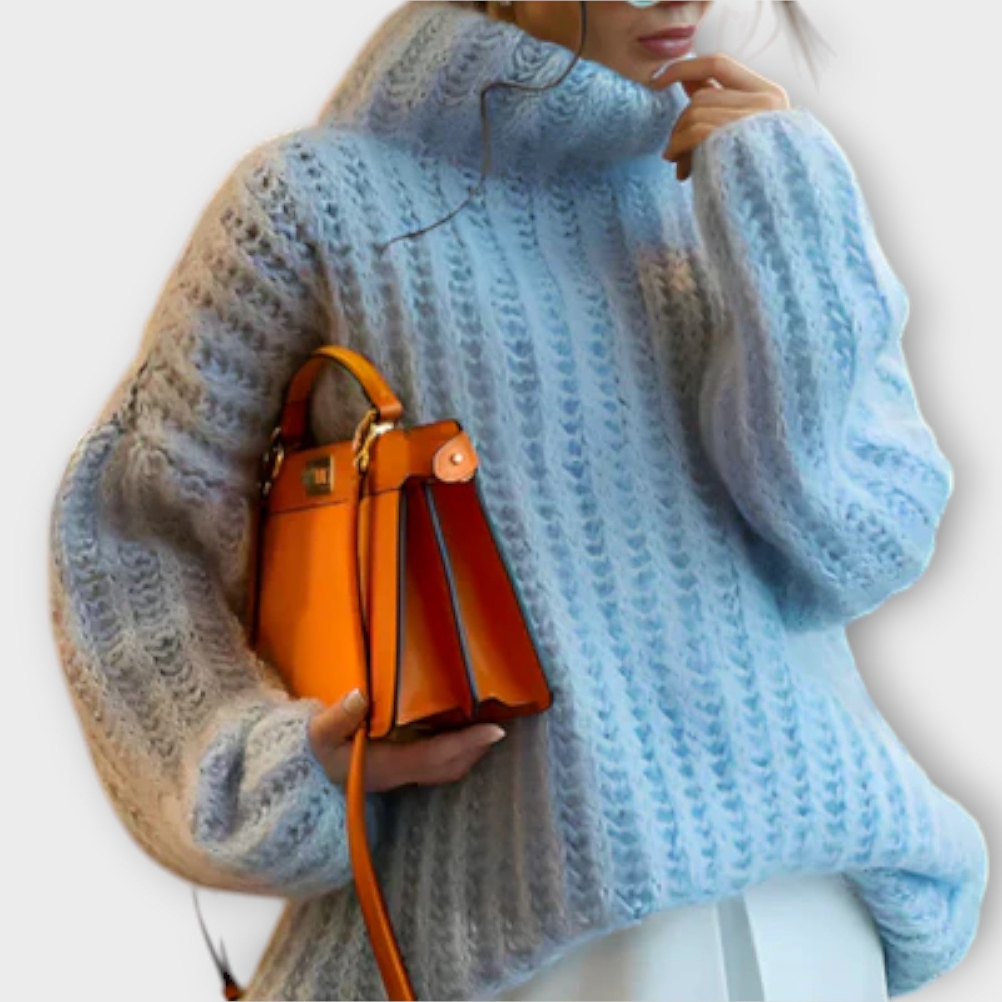 Paulina – Miękki damski sweter z kapturem i długim rękawem