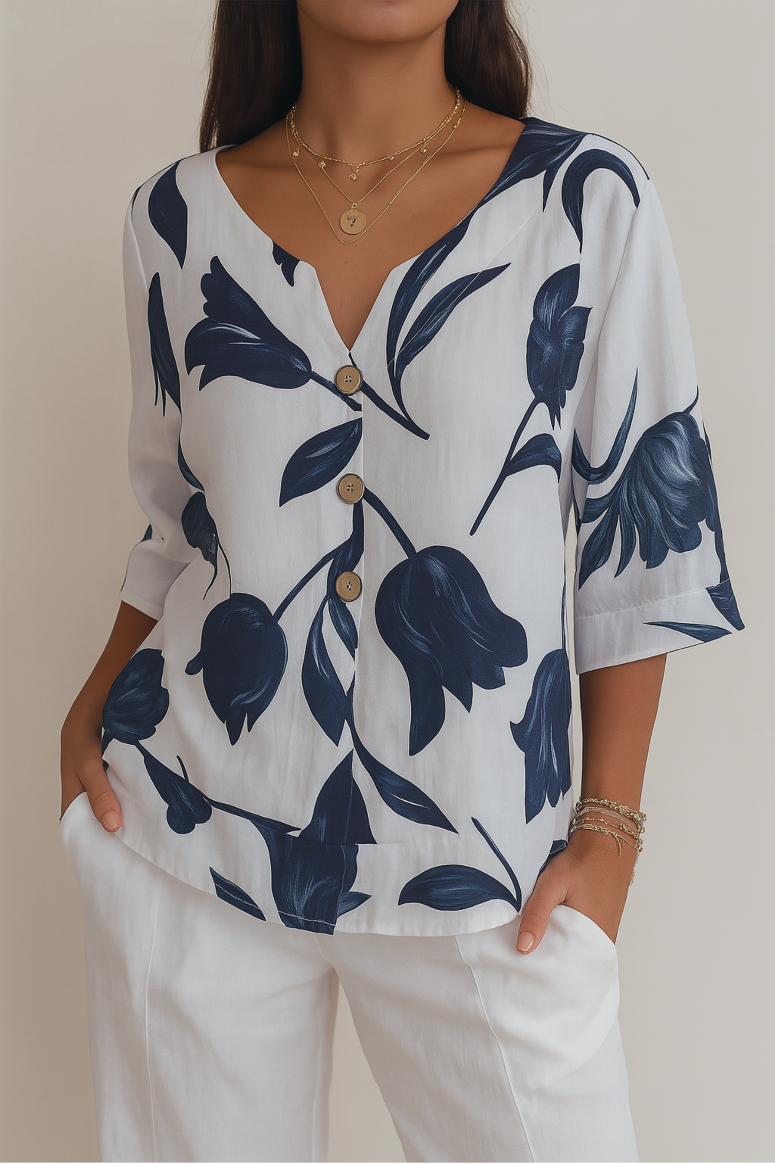 Luna | Bluse mit Blumenmuster