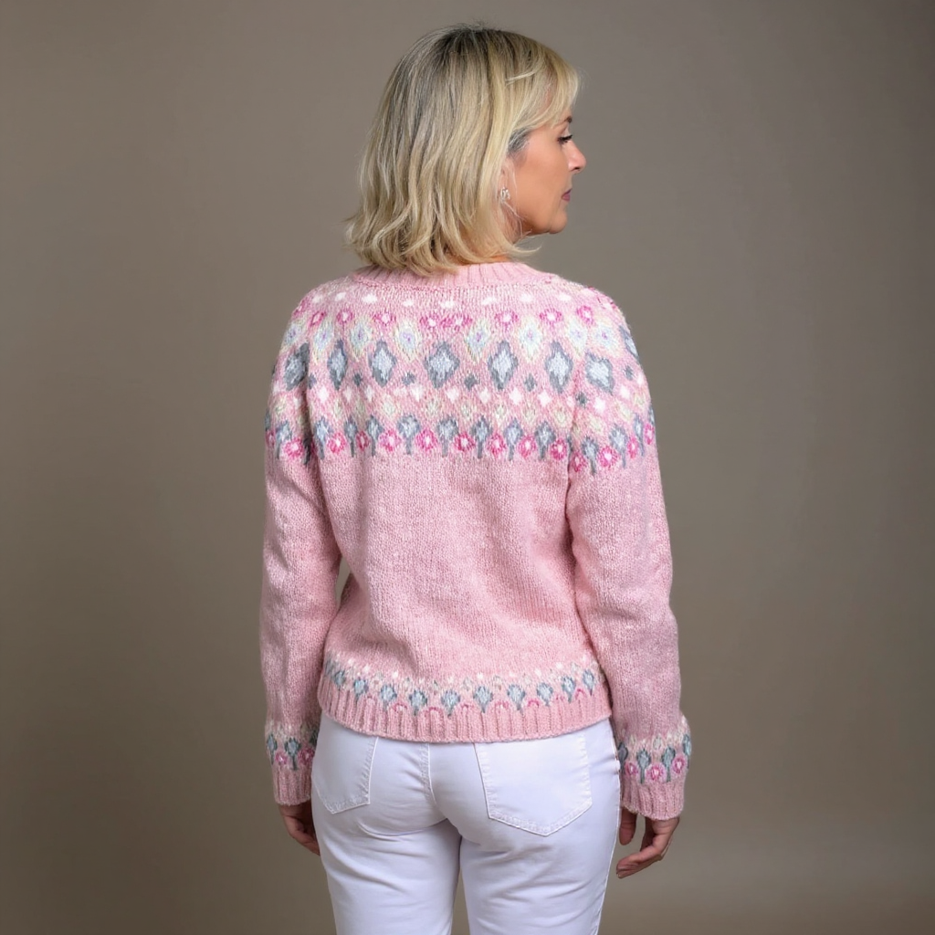 Haselnuss | Pinker Komfort-Cardigan