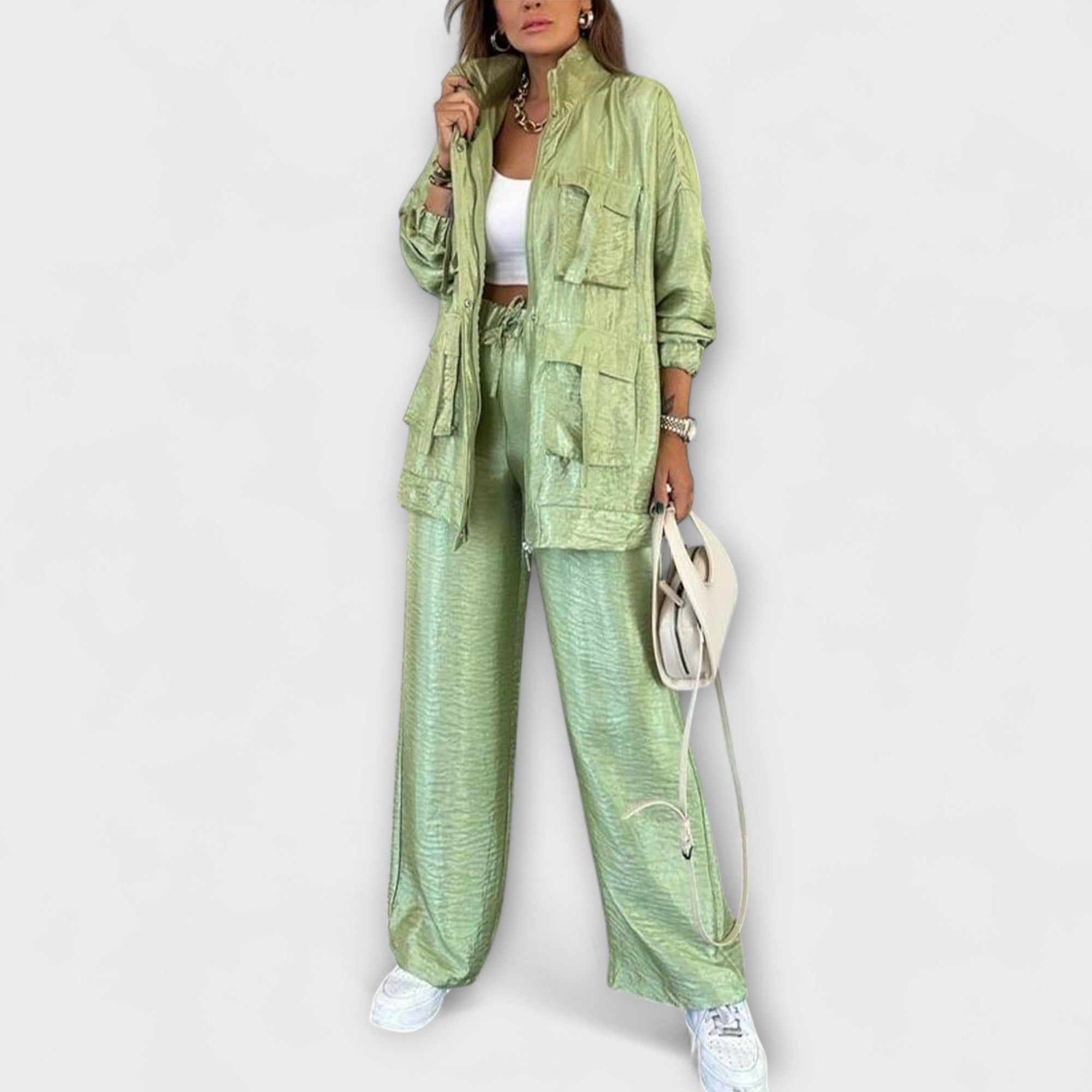 Mira – Stylowy Damski Zestaw Dwuczęściowy z Kieszeniami