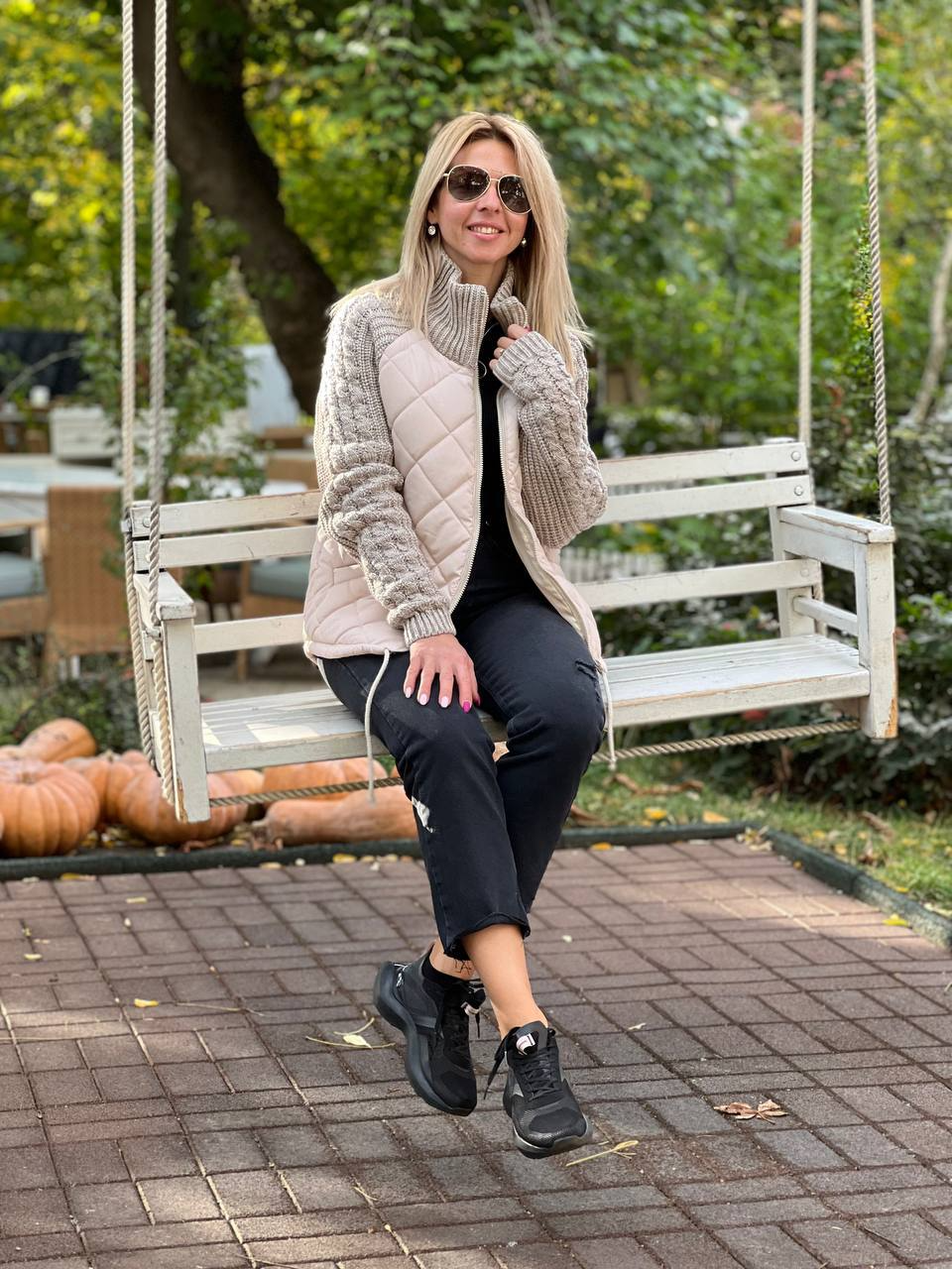 Kasia – Kurtka patchworkowa z dzianiny