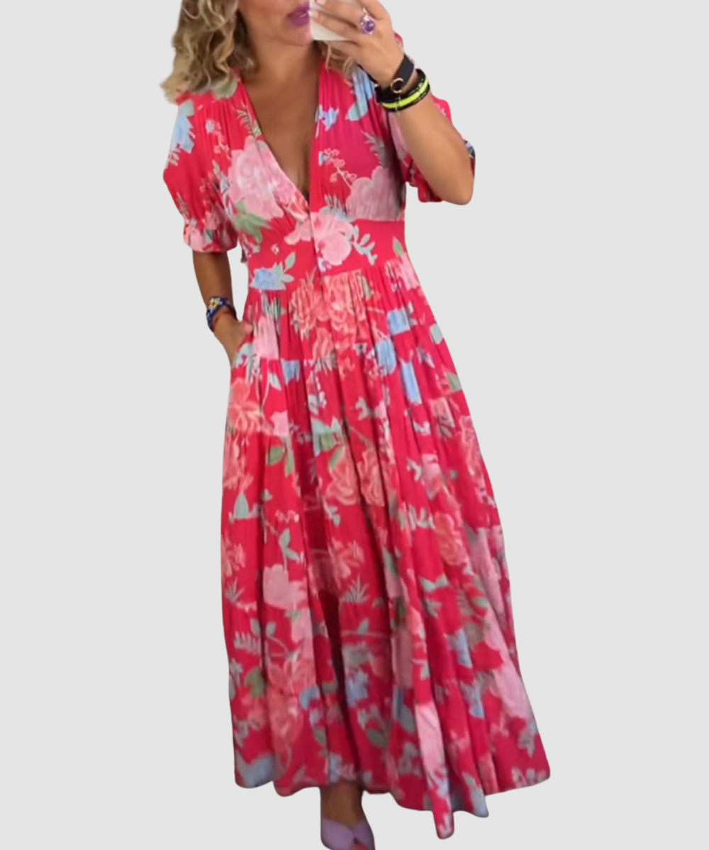 Essenz Tessa Floral Grace Pocket Maxi Dress
