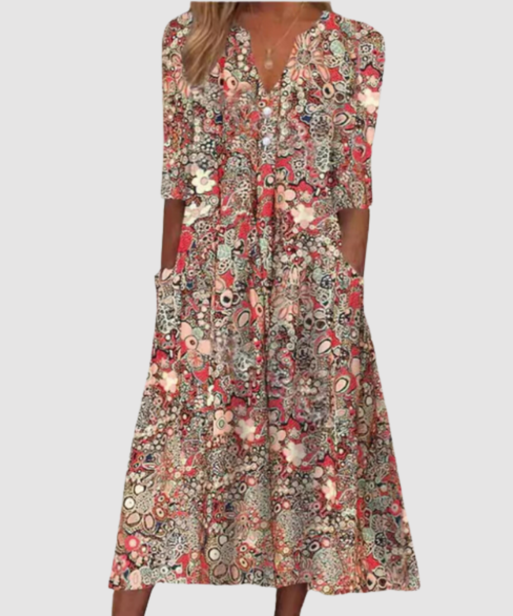 Essenz Raya Elegant Summer Midi Dress