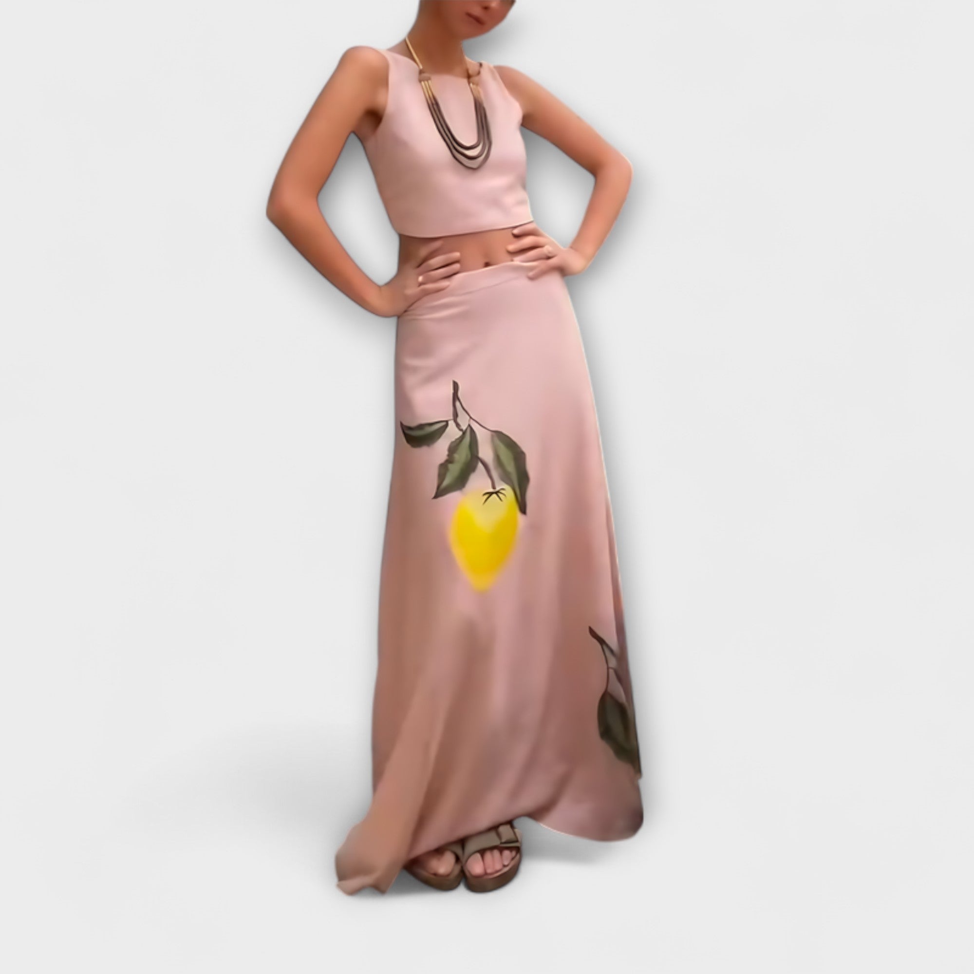 Cosima – Midi Spódnica z Motywem Amalfi