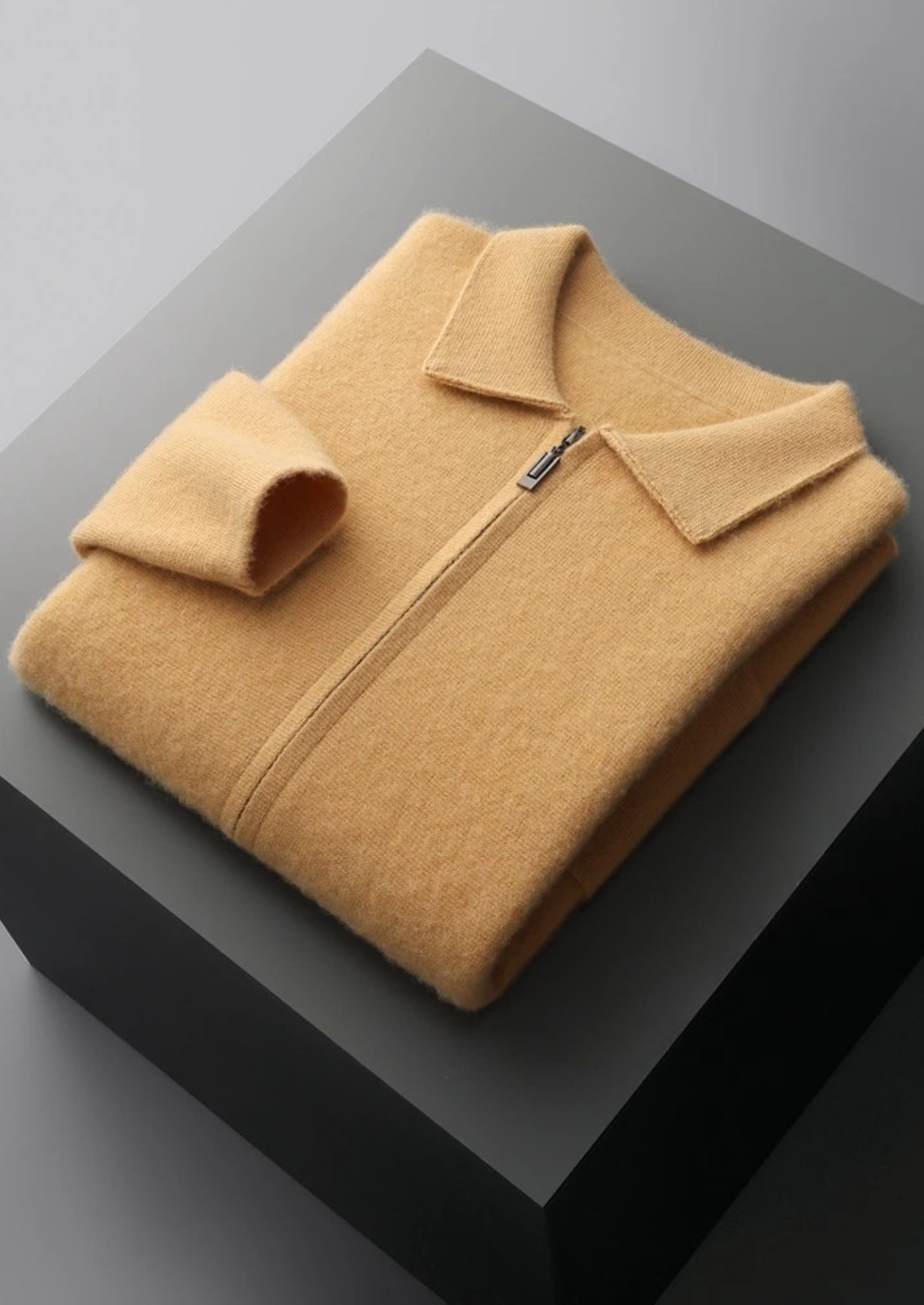 Kensington – Męski kaszmirowy kardigan z zamkiem