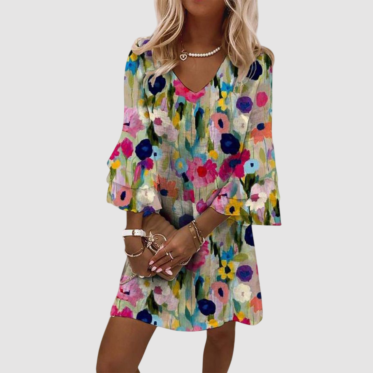 Essenz Jasmine Vibrant A-Line Mini Dress