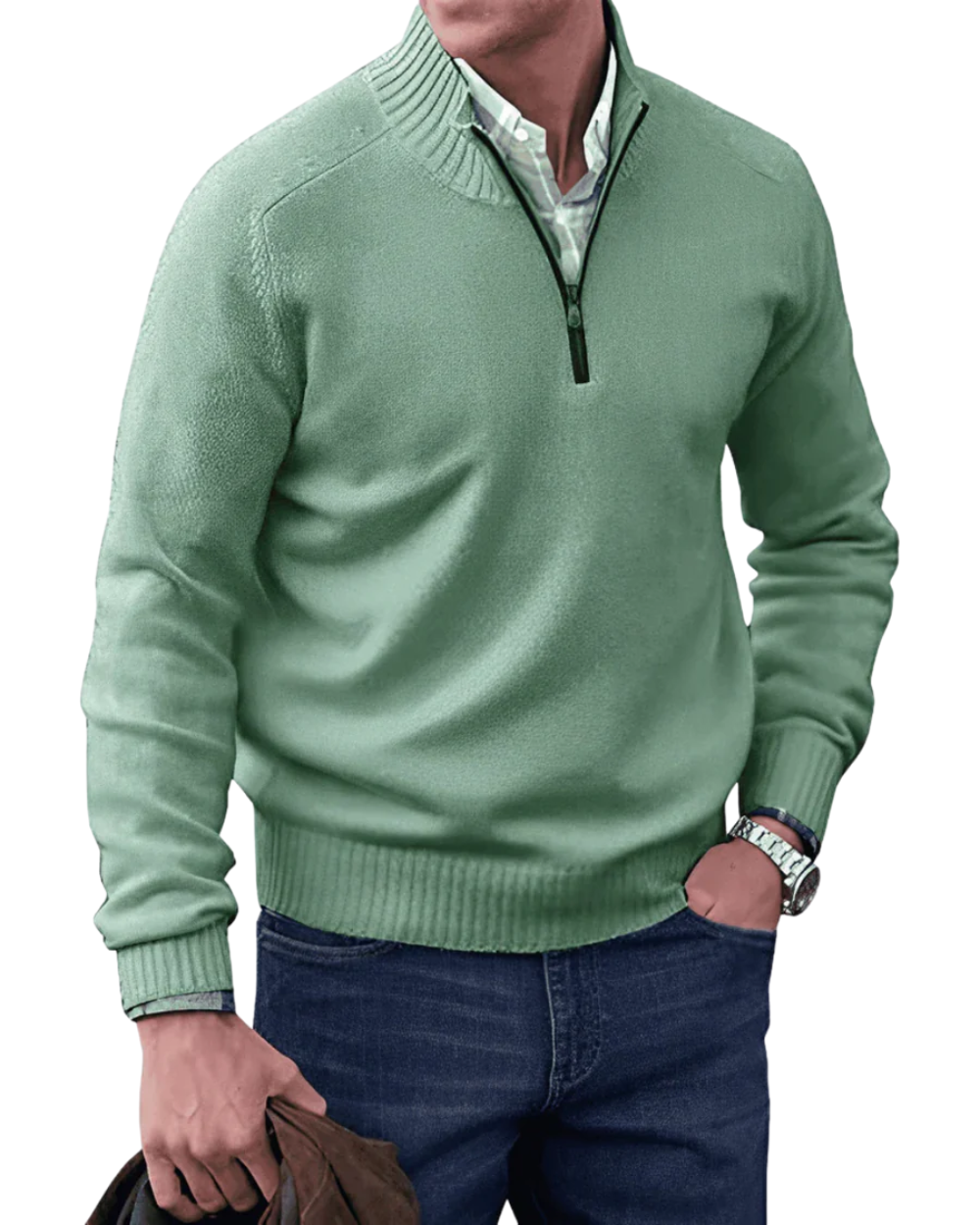 Casual – Męska bluza zapinana na zamek
