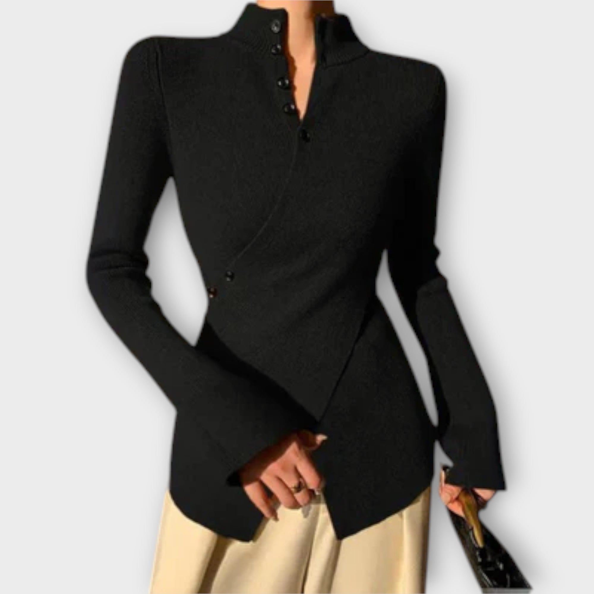 Michiko – elegancki dopasowany sweter dzianinowy Slim Fit