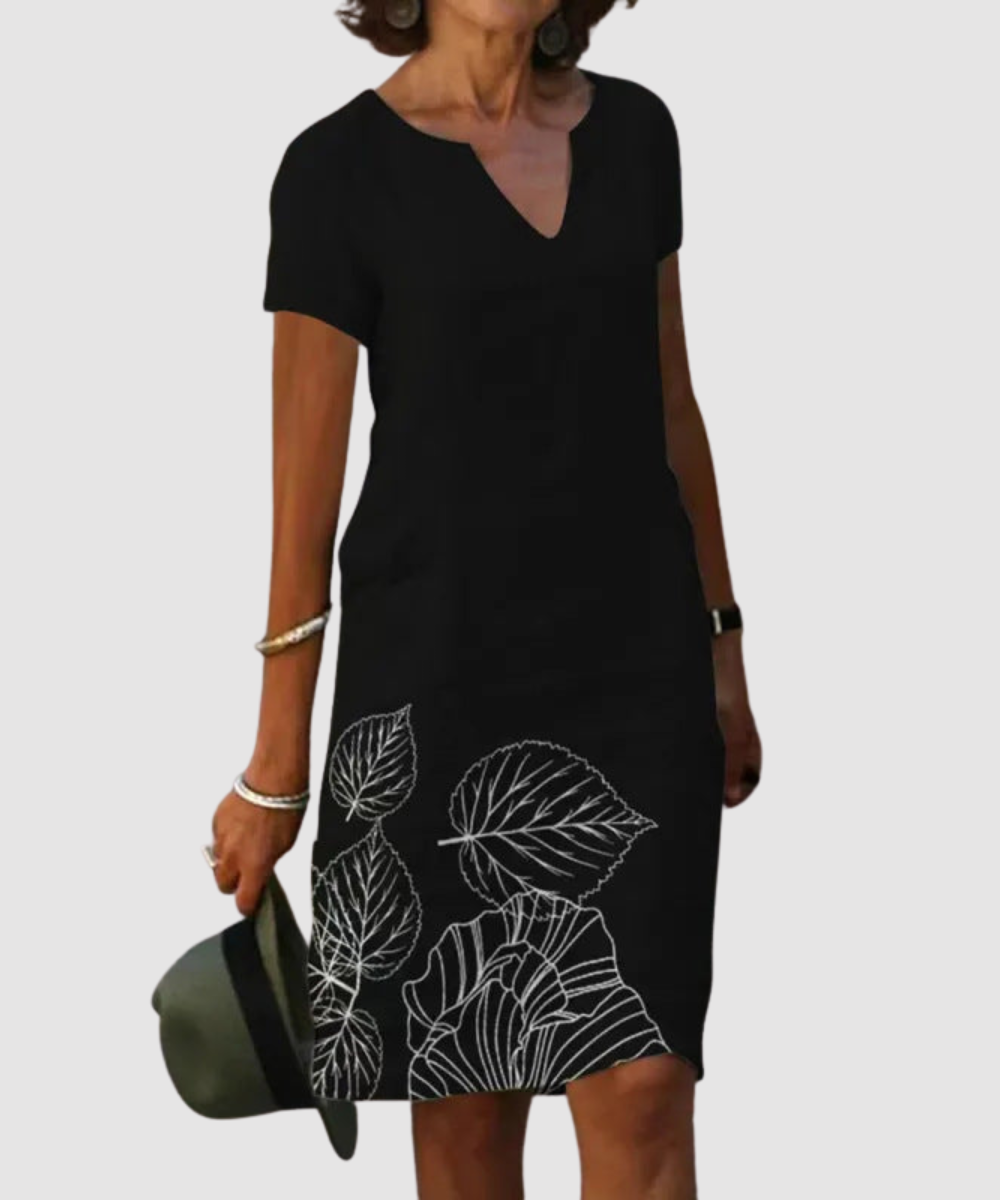 Essenz Josette Refined V-Neck Midi Dress