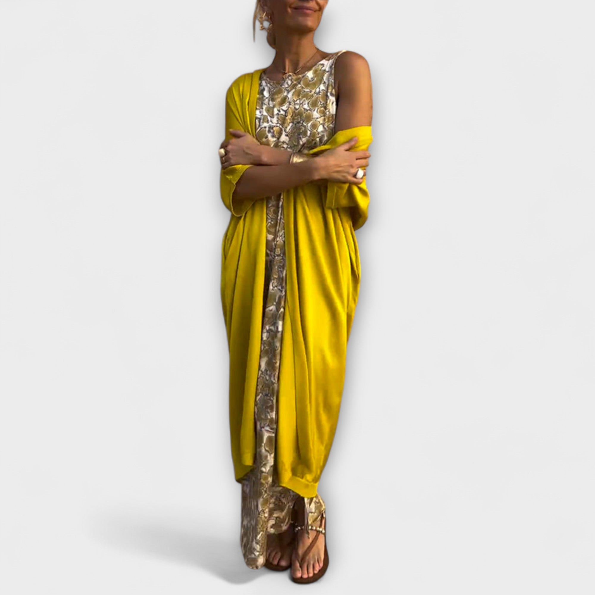 Viviana – Elegancki Damski Zestaw Dwuczęściowy: Sukienka i Narzutka