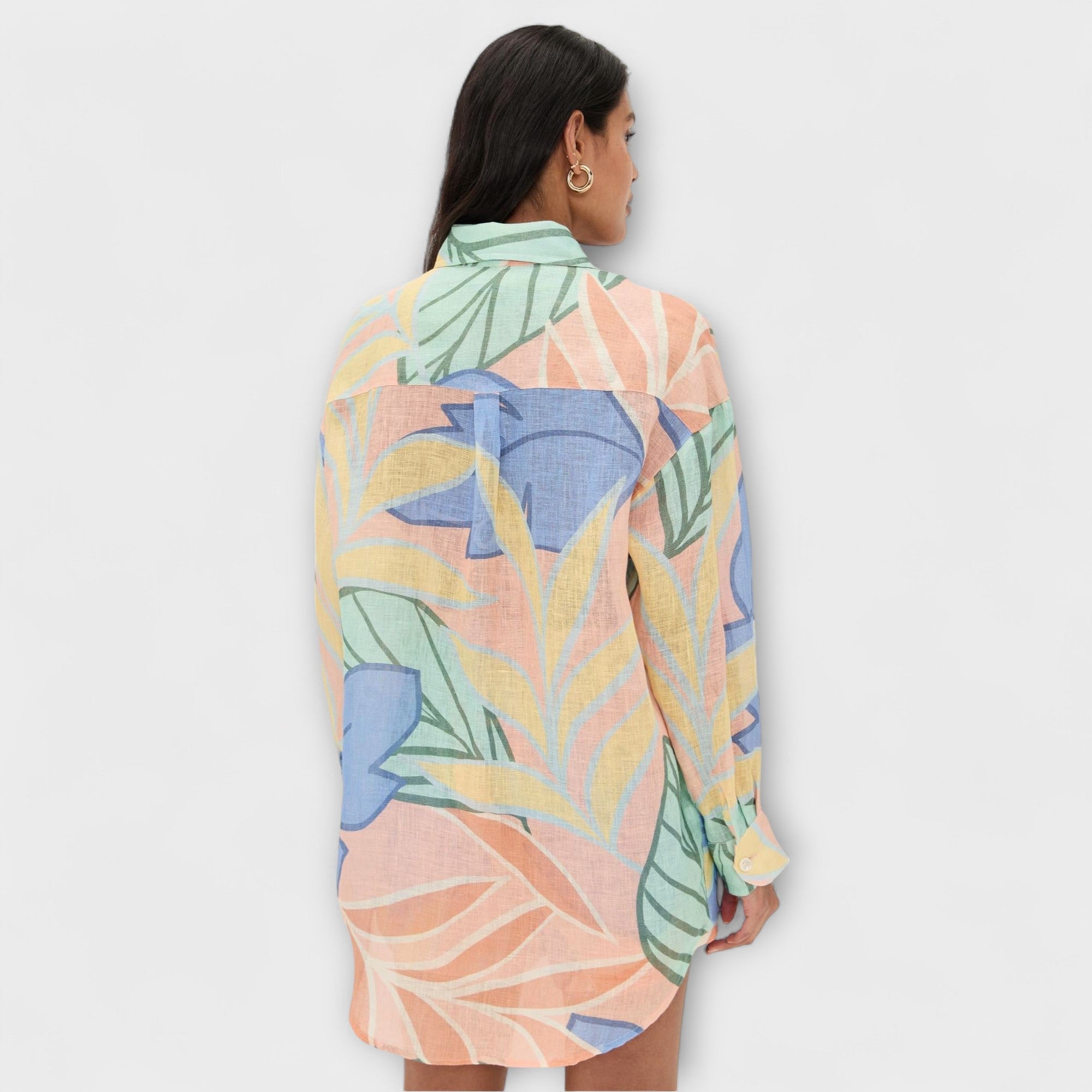 Mary – Tropikalny komplet z liściastym printem