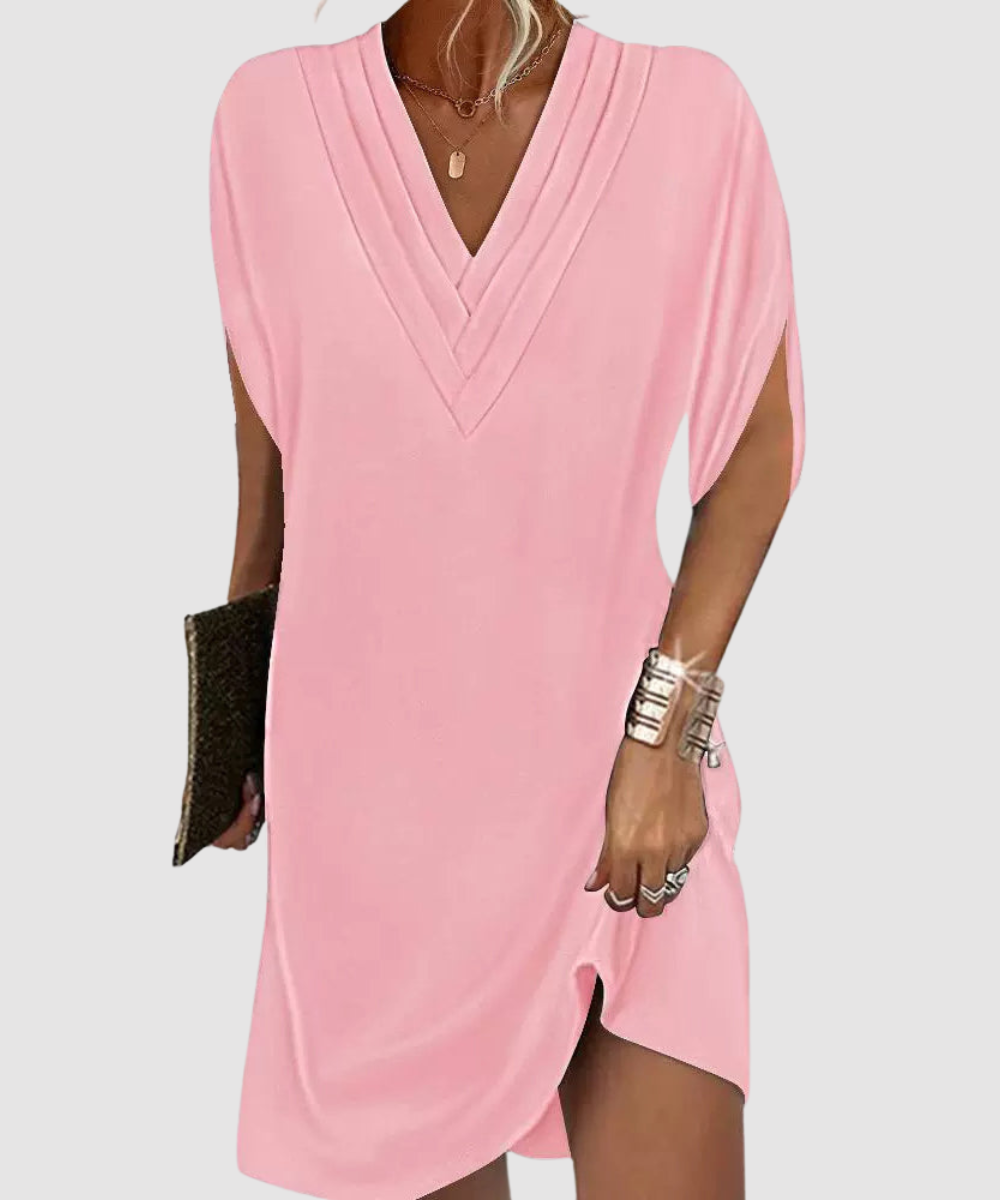 Essenz Amélie Elegant V-Neck Dress
