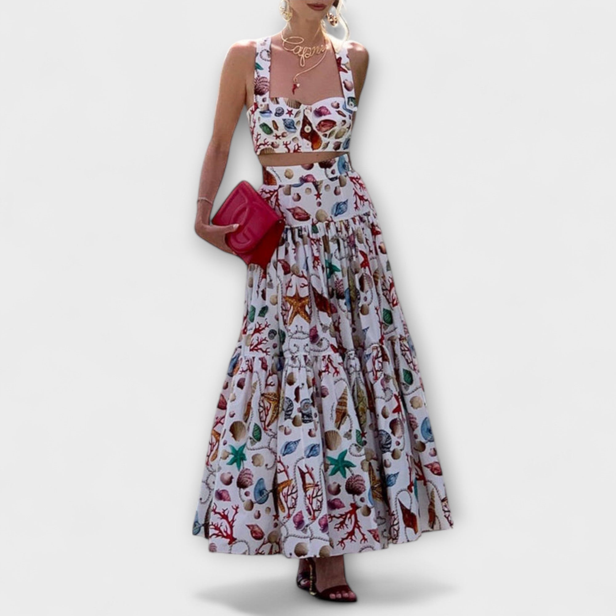 Heather – Stylowy dwuczęściowy komplet ze spódnicą