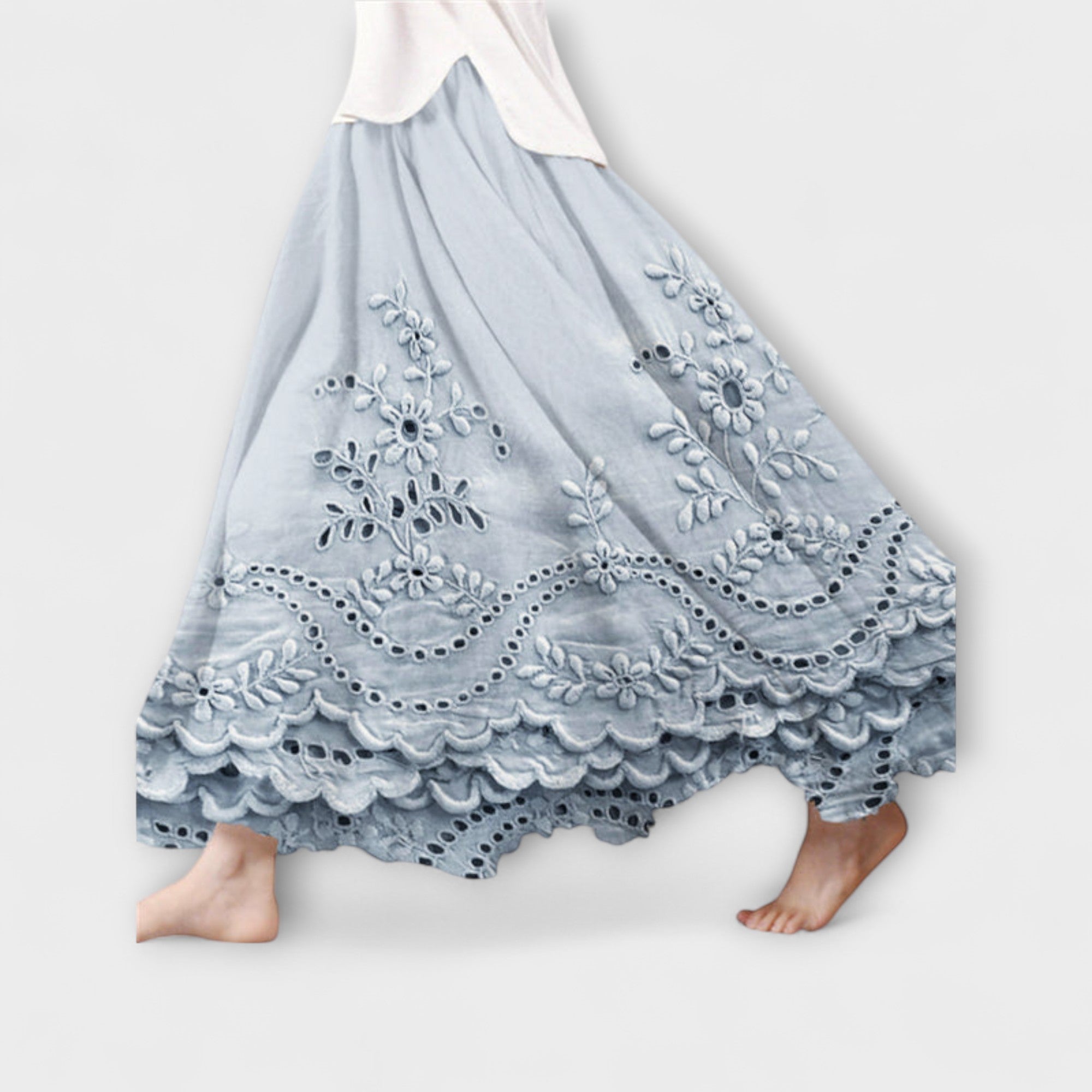 Mavie – Bestickter Maxirock Im Boho-Stil