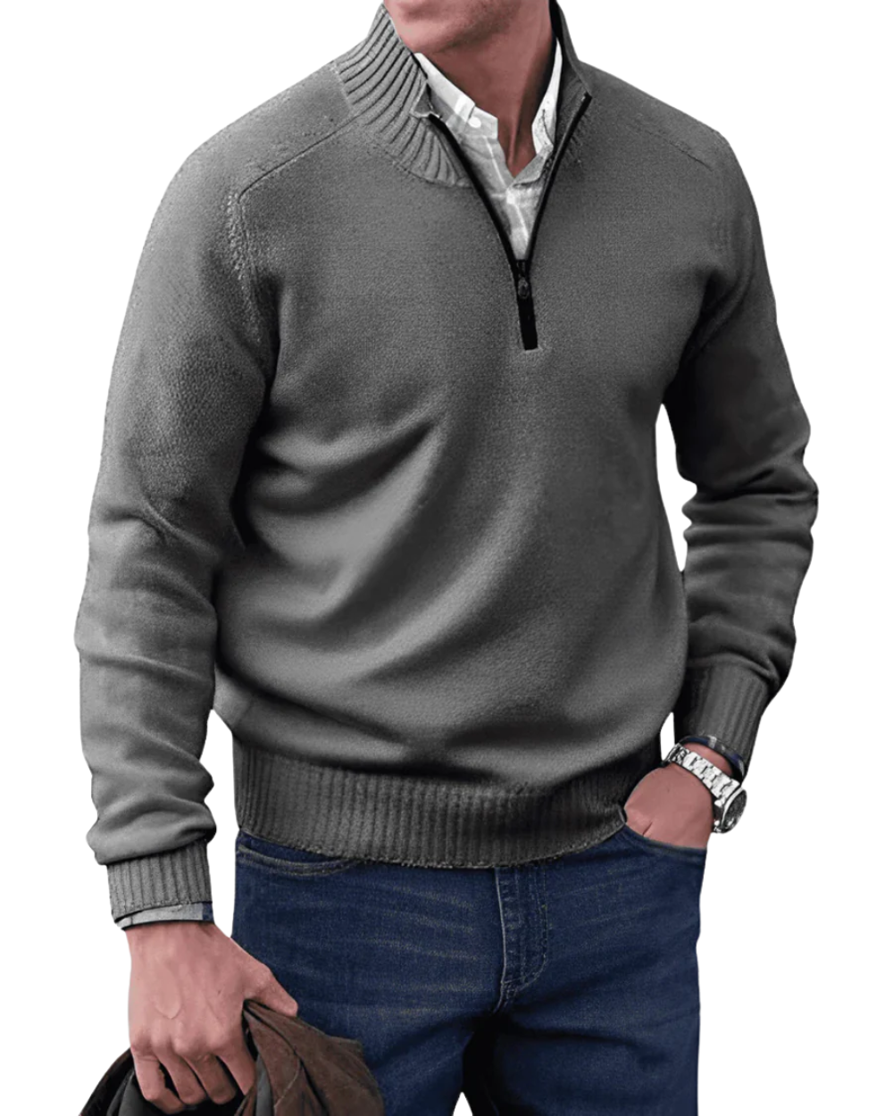 Casual – Męska bluza zapinana na zamek