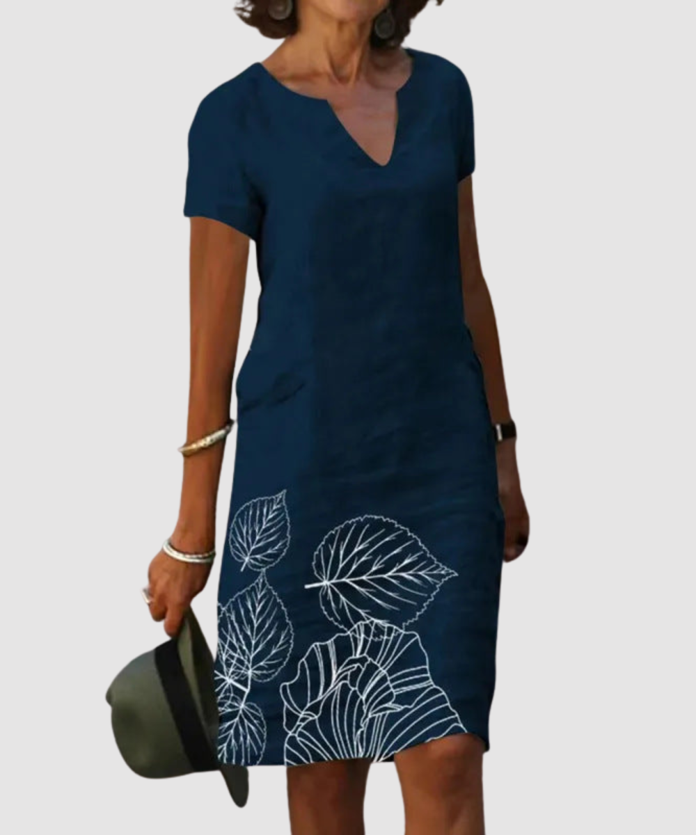 Essenz Josette Refined V-Neck Midi Dress