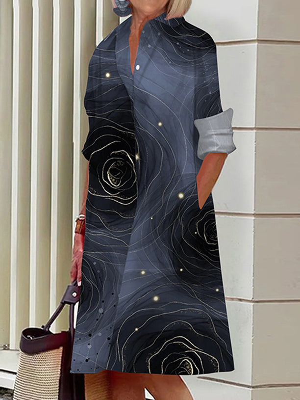 Anwen – Zwiewna boho sukienka midi z nadrukiem