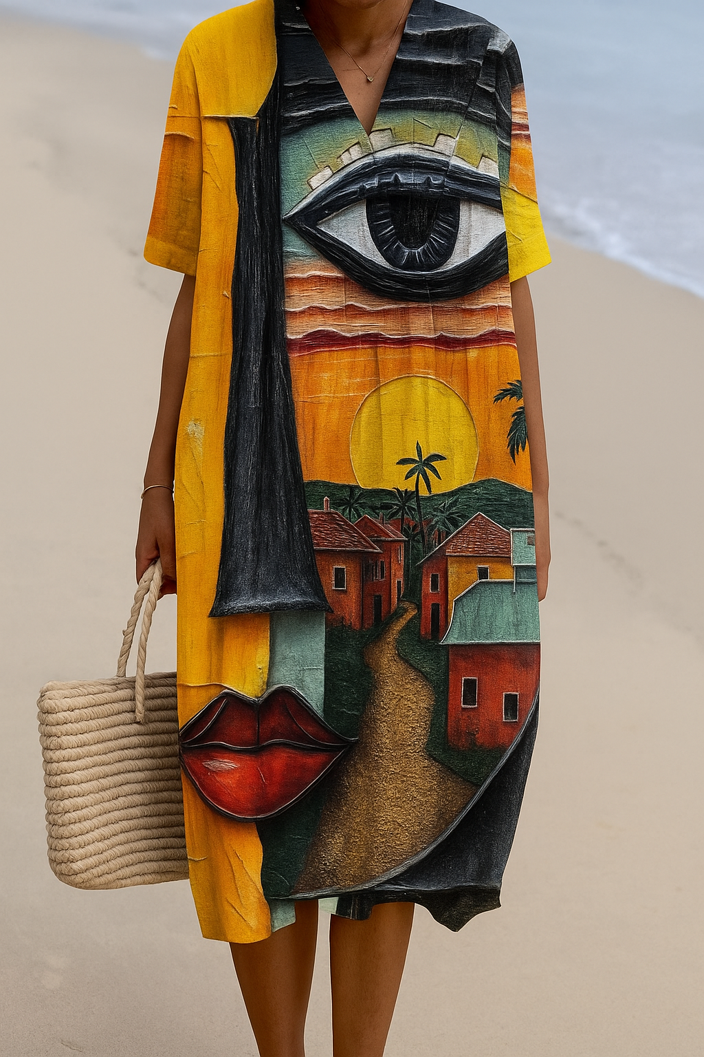 Kunstinspirierte Kleid – Natürliche Schönheit, die Blicke fesselt