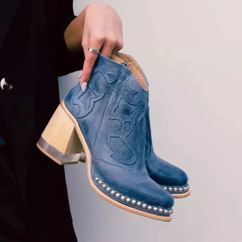 Jessica™ - Norwich Bestickte Lederstiefel