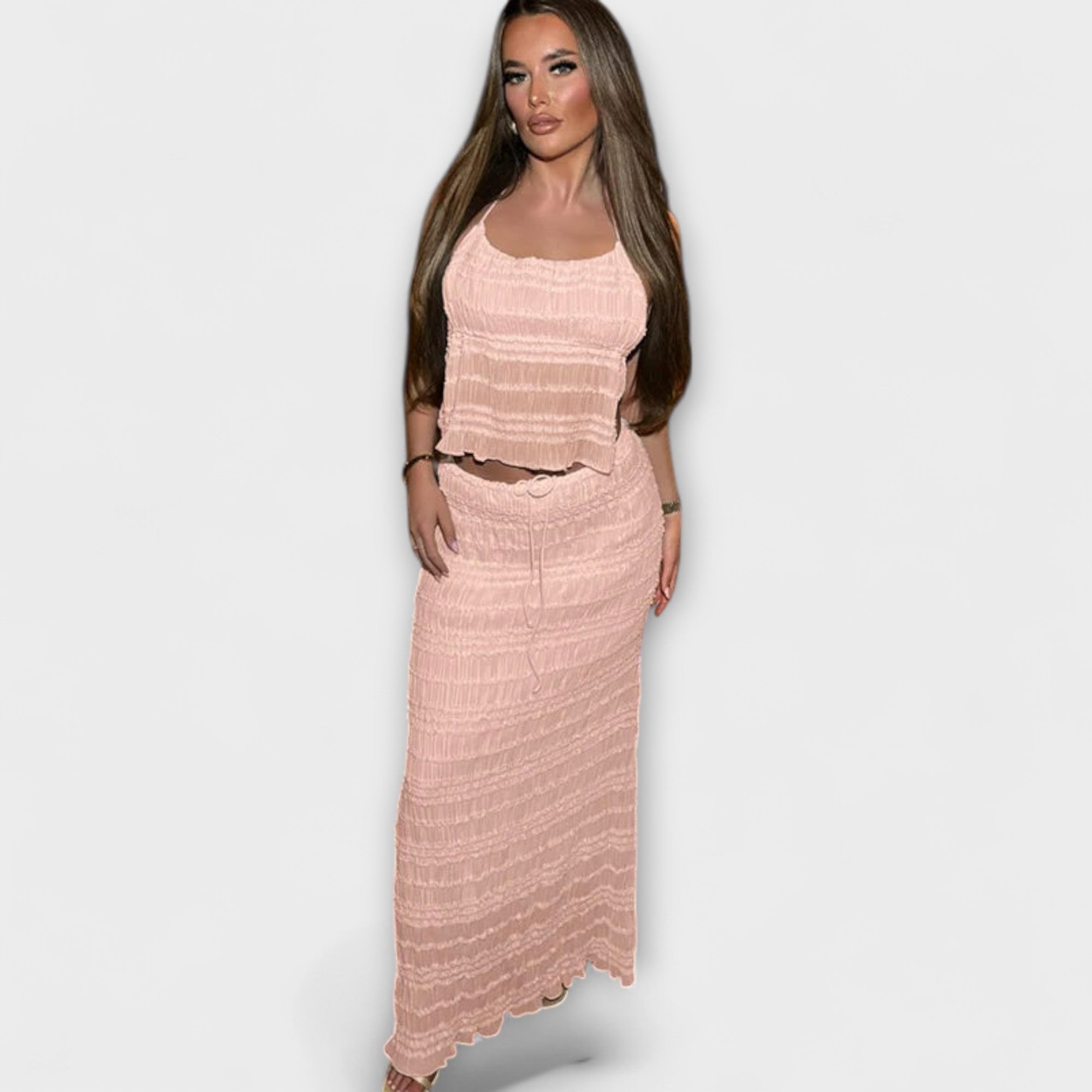 Eulalia – Letni Zestaw Boho z Kolekcji Sea & Salt: Bluzka i Spódnica Maxi