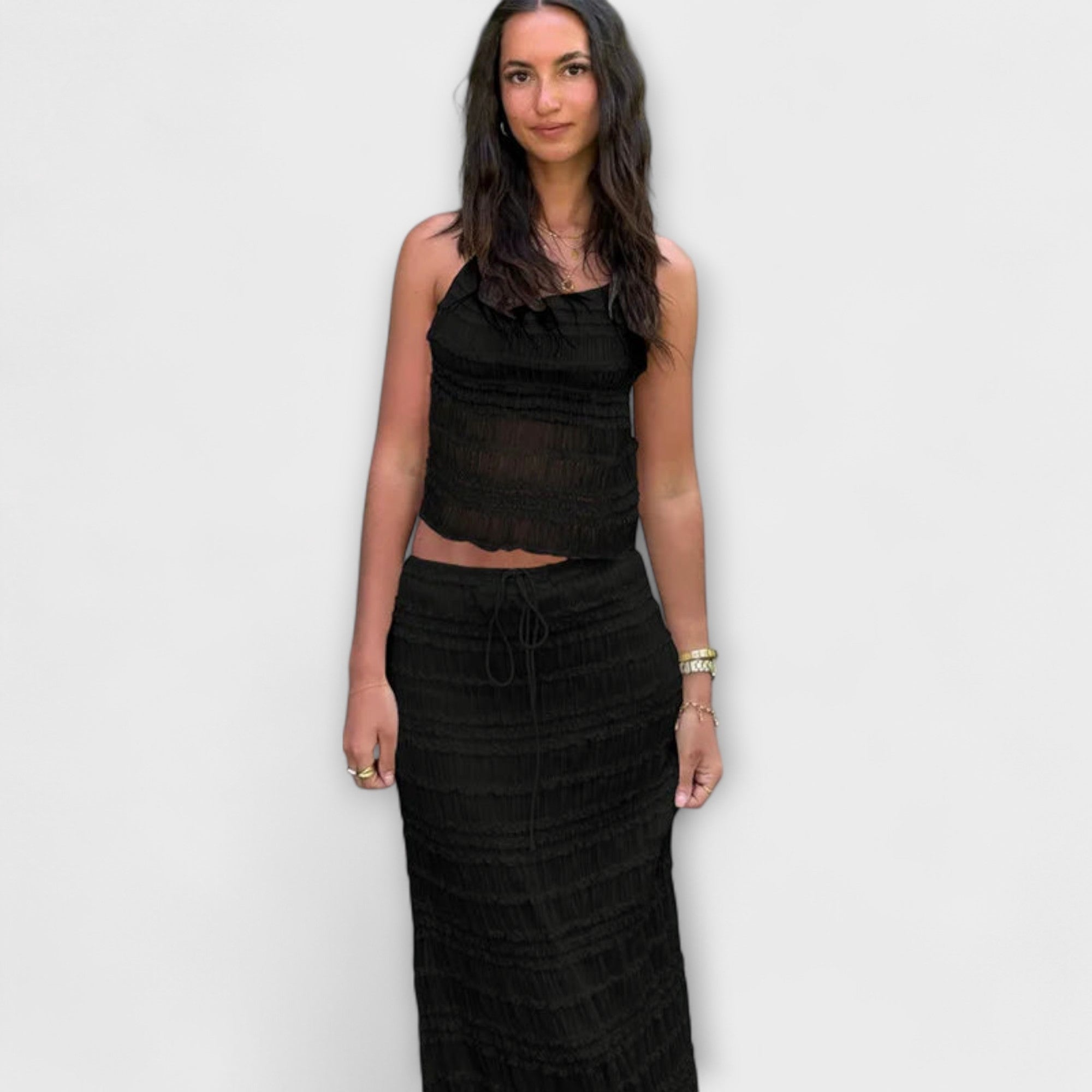 Eulalia – Letni Zestaw Boho z Kolekcji Sea & Salt: Bluzka i Spódnica Maxi