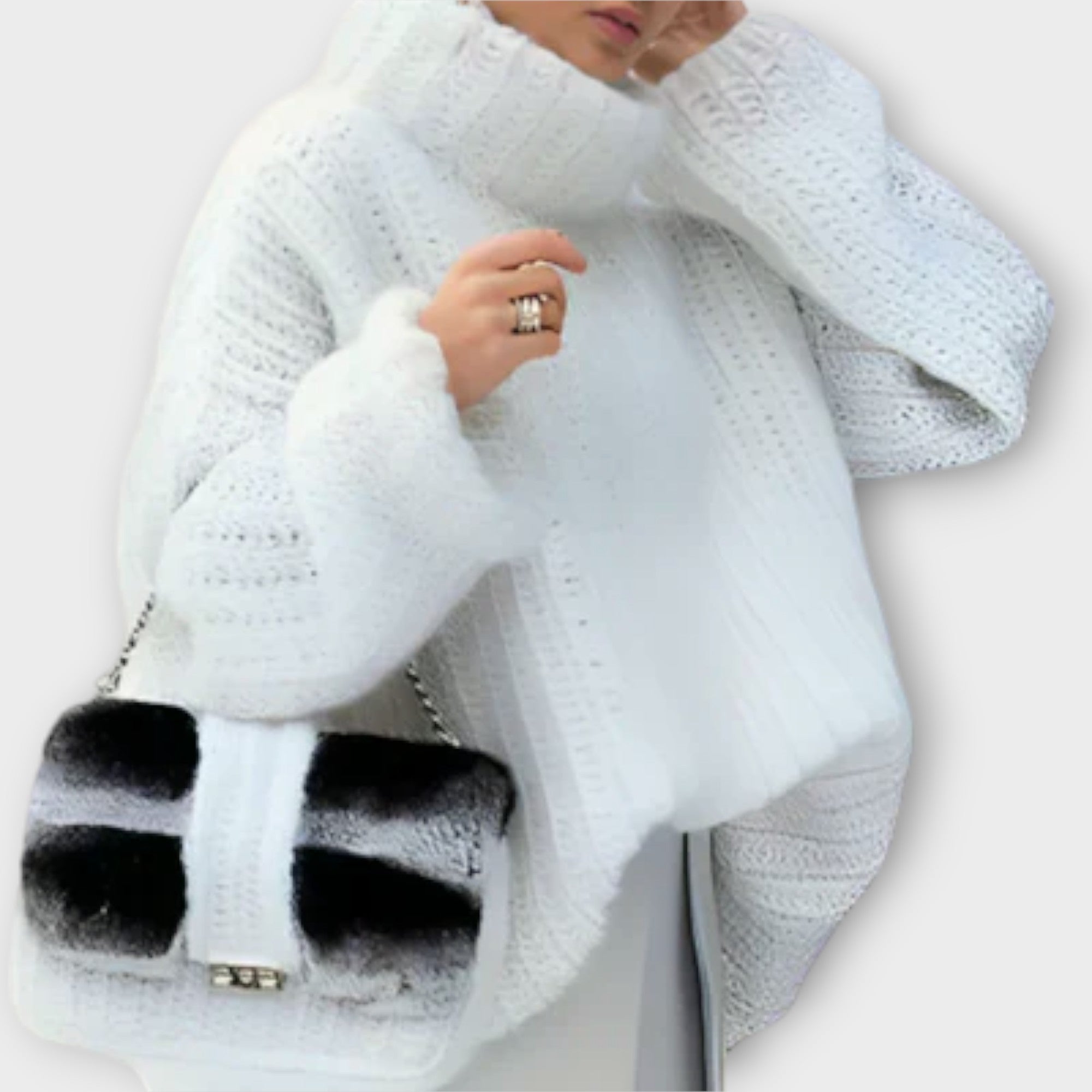 Paulina – Miękki damski sweter z kapturem i długim rękawem